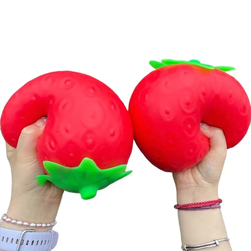Giant Strawberry Squishy Toy Extra Large Slow Rising Fidget Toy Soft Shapeable Vent Stress Ball Anti Anxiety Decompression Gift For Adults Kids Friends