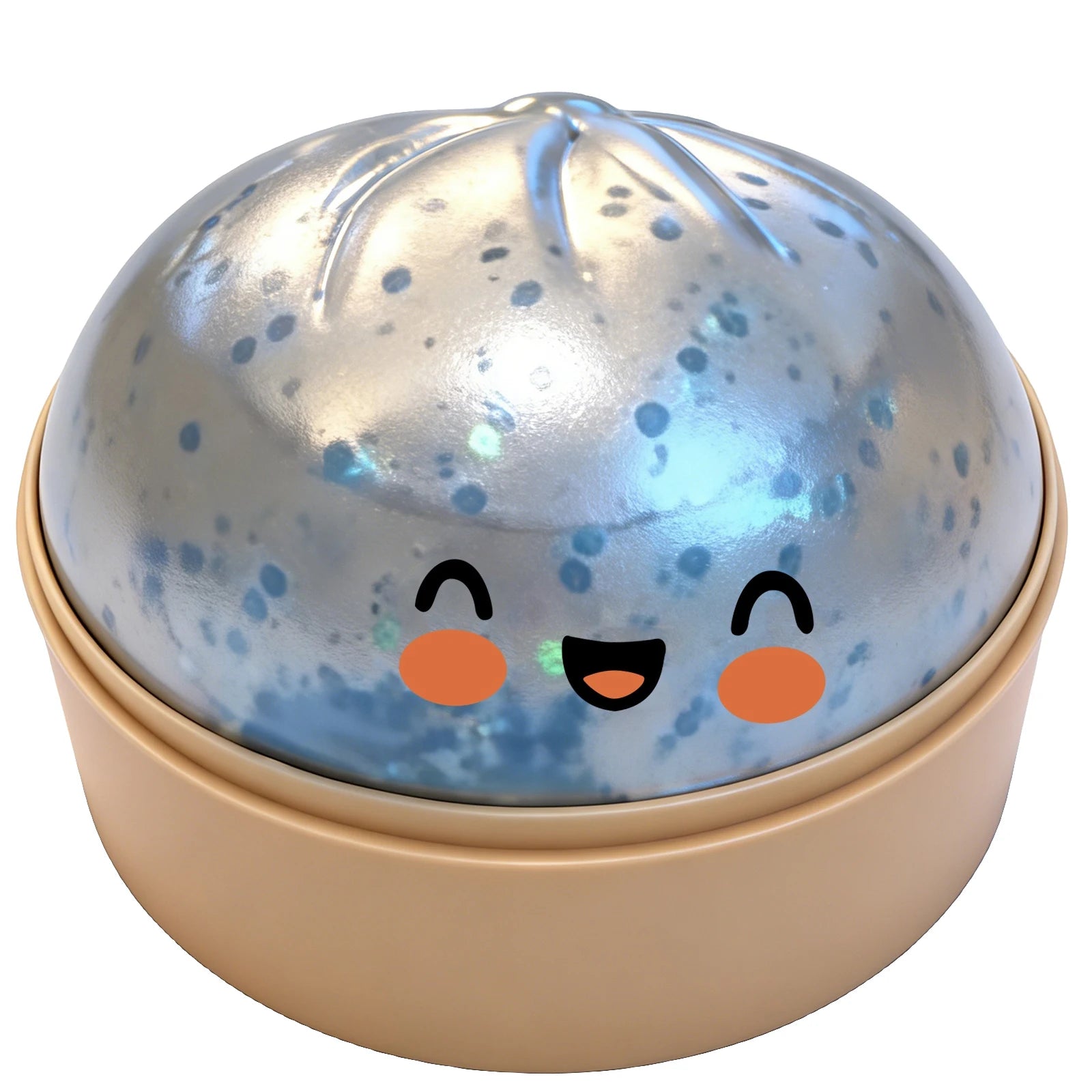 Glitter Dumpling Slow Resilience Squishy with Steamer Soft Sparkling Sensory Ball Stress Relief Relaxation Toy