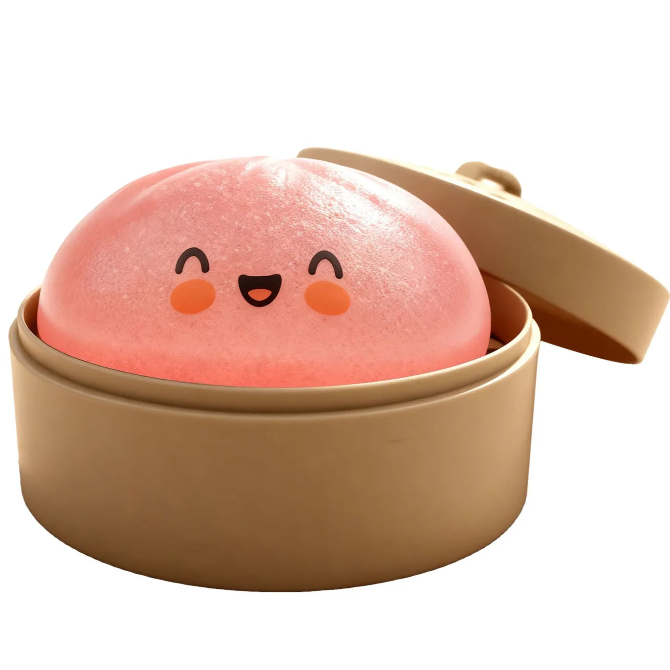 Glitter Dumpling Slow Resilience Squishy with Steamer Soft Sparkling Sensory Ball Stress Relief Relaxation Toy