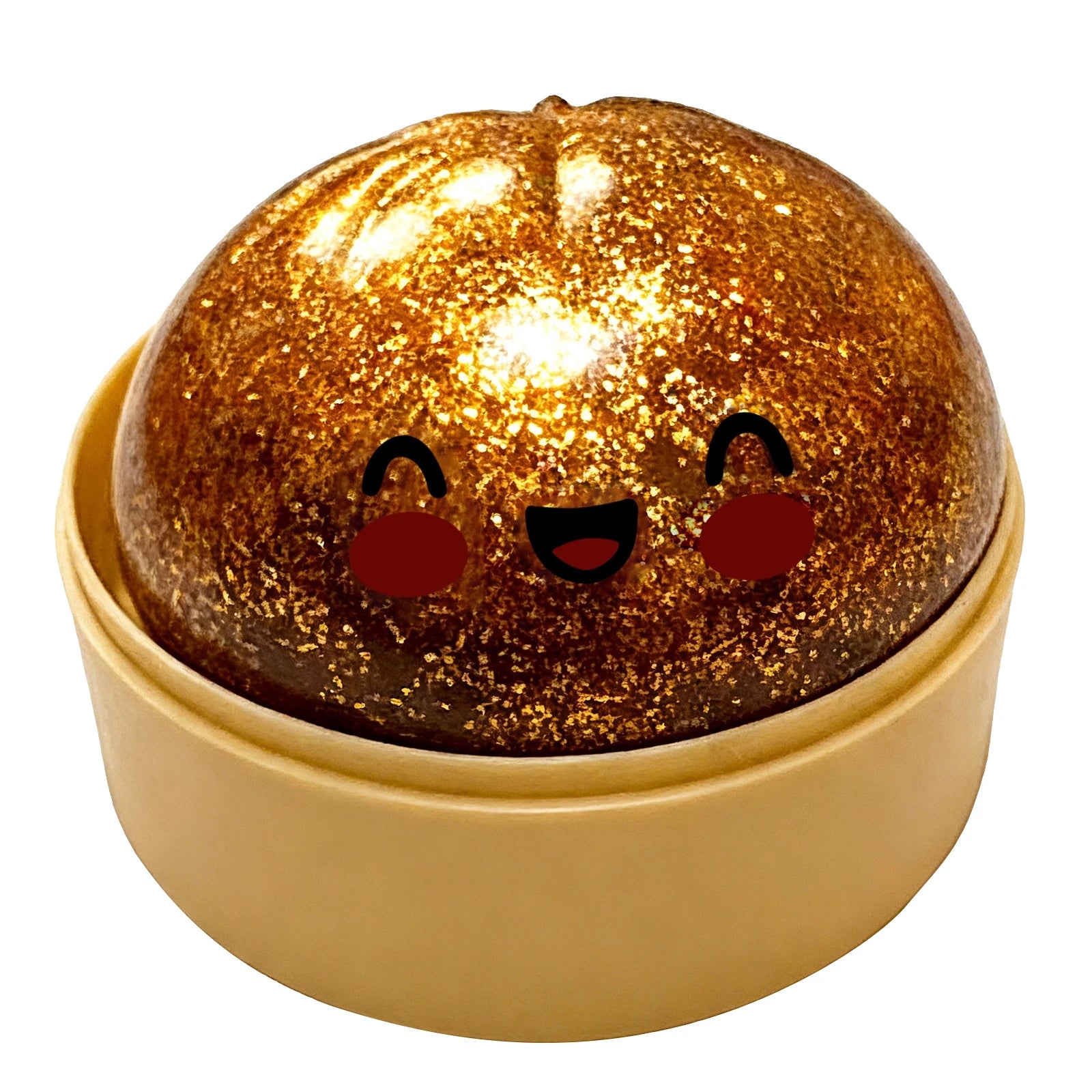 Glitter Dumpling Slow Resilience Squishy with Steamer Soft Sparkling Sensory Ball Stress Relief Relaxation Toy