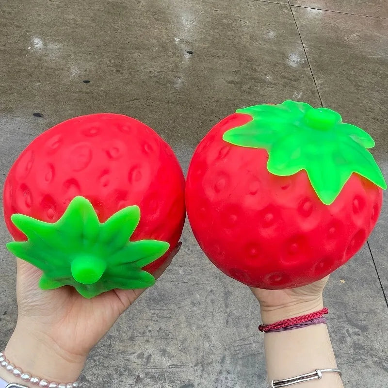 Giant Strawberry Squishy Toy Extra Large Slow Rising Fidget Toy Soft Shapeable Vent Stress Ball Anti Anxiety Decompression Gift For Adults Kids Friends