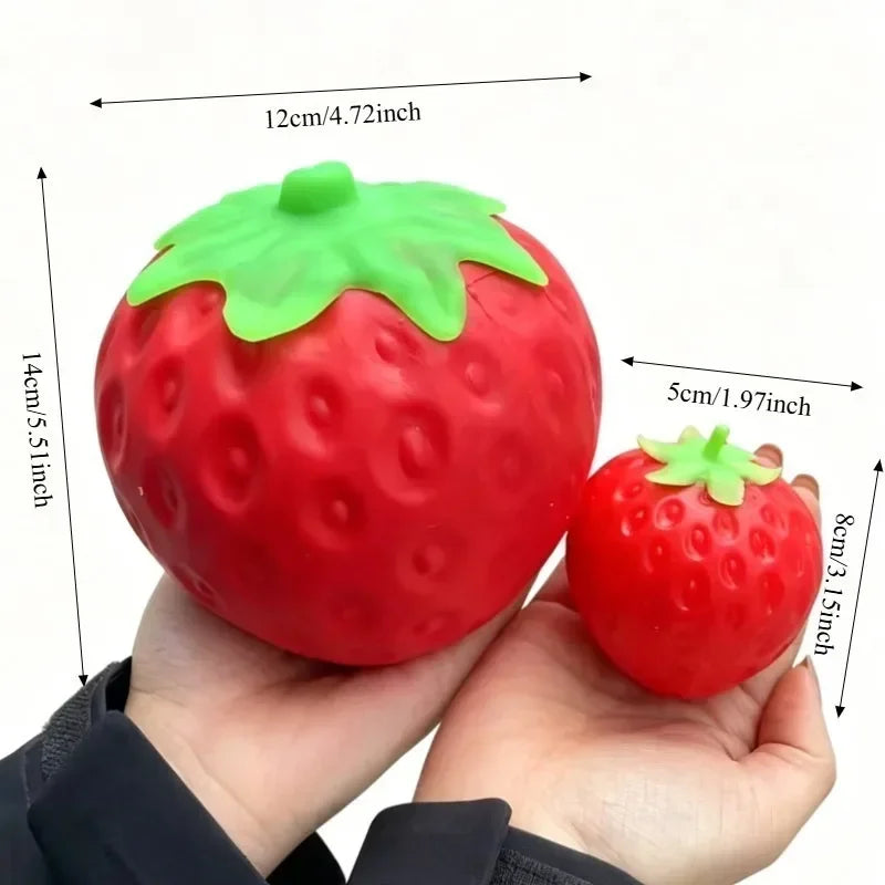 Giant Strawberry Squishy Toy Extra Large Slow Rising Fidget Toy Soft Shapeable Vent Stress Ball Anti Anxiety Decompression Gift For Adults Kids Friends