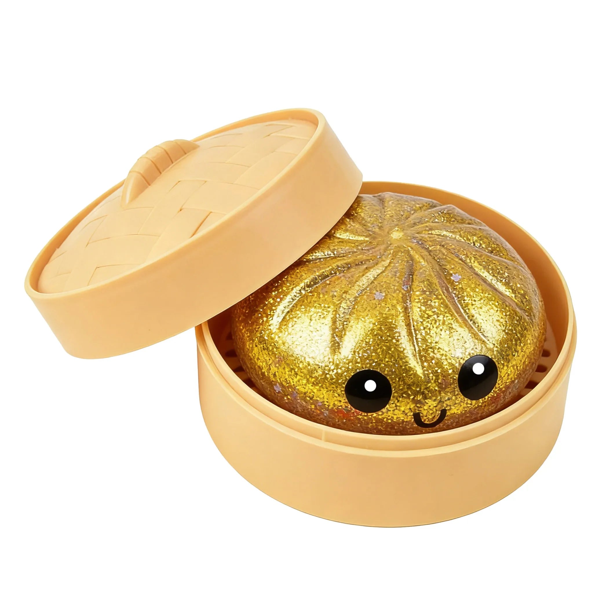 Glitter Dumpling Slow Resilience Squishy with Steamer Soft Sparkling Sensory Ball Stress Relief Relaxation Toy