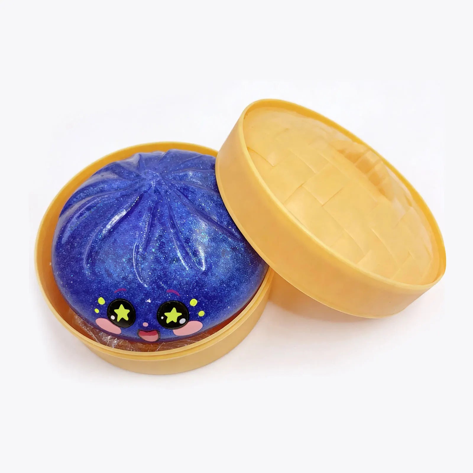 Glitter Dumpling Slow Resilience Squishy with Steamer Soft Sparkling Sensory Ball Stress Relief Relaxation Toy