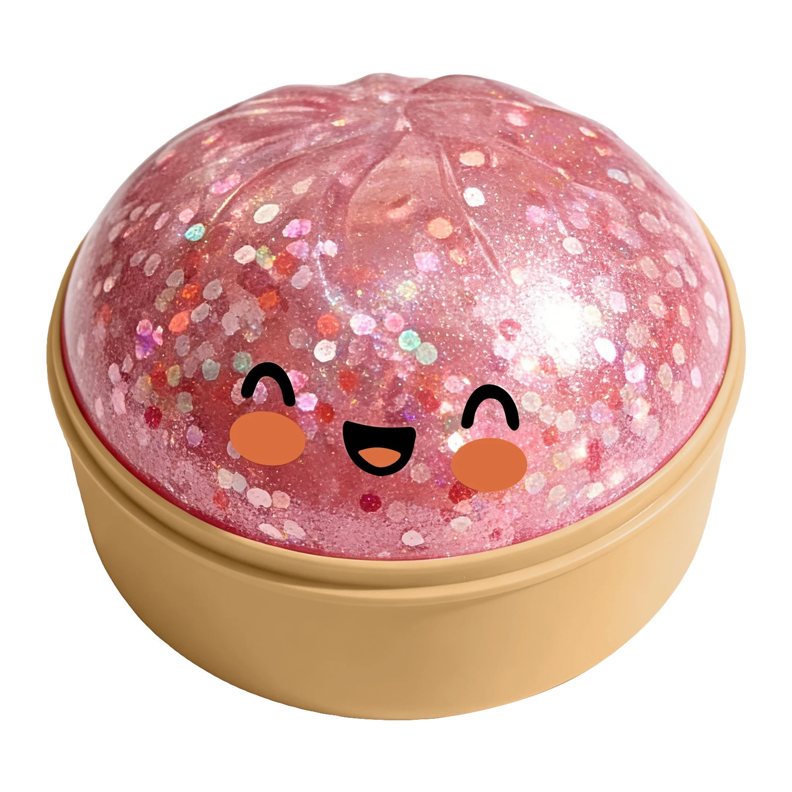 Glitter Dumpling Slow Resilience Squishy with Steamer Soft Sparkling Sensory Ball Stress Relief Relaxation Toy