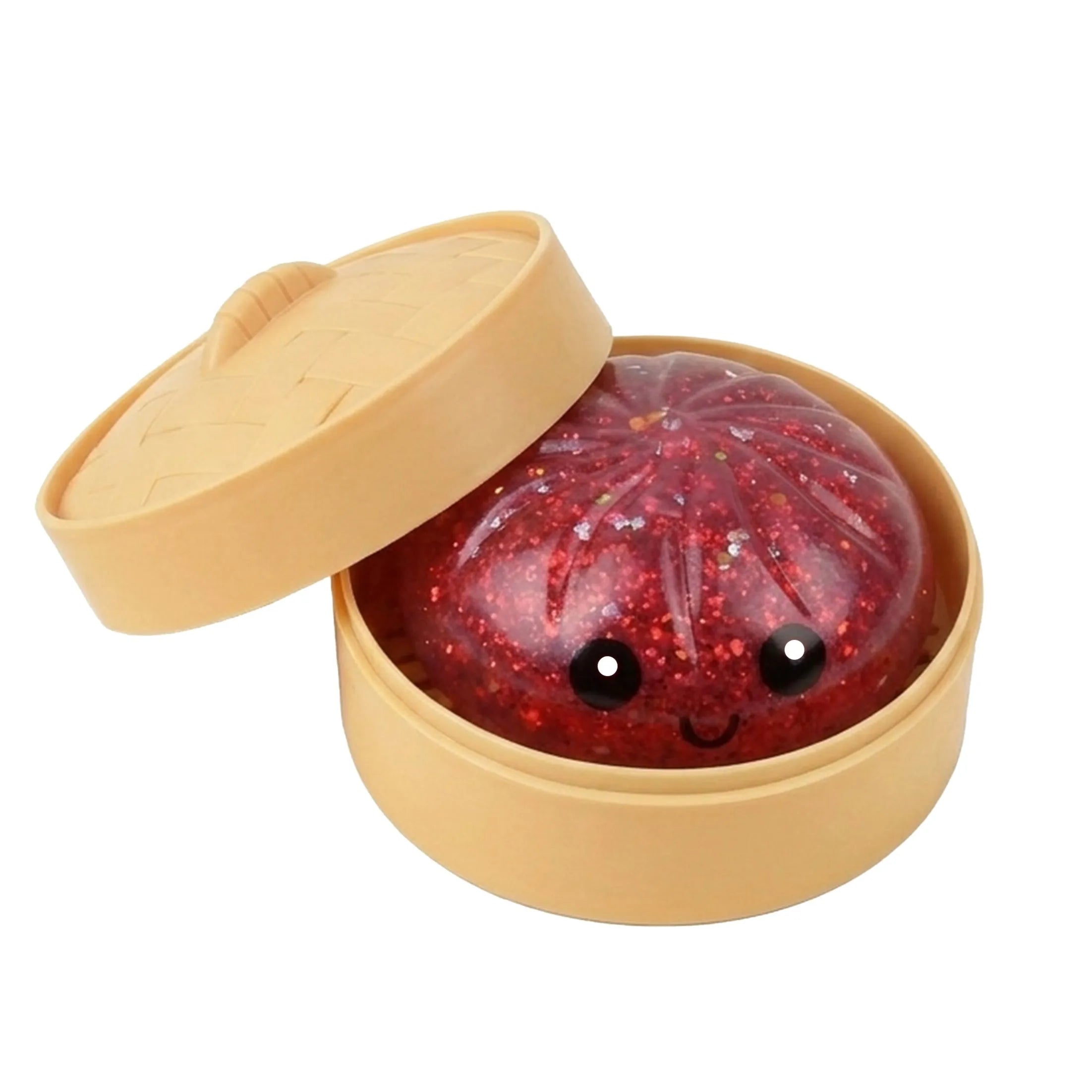 Glitter Dumpling Slow Resilience Squishy with Steamer Soft Sparkling Sensory Ball Stress Relief Relaxation Toy
