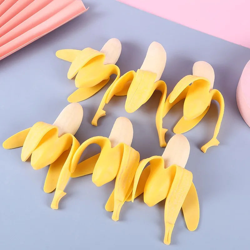 Simulated Peeling Banana Squishy Stress Ball Slow Rebound Fruit Model Squeeze Fidget Toy Anti Anxiety Decompression Relax Toys